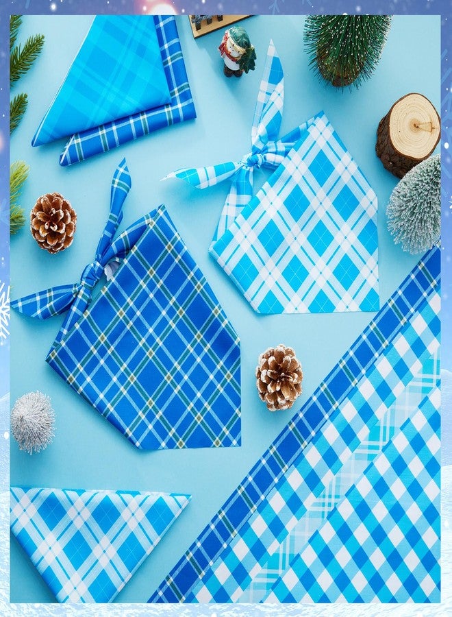 Abbylike 100 Pcs Winter Plaid Dog Bandanas Bulk Blue Checkered Bandanas for Dogs Triangle Kerchief Bibs Scarf Set for Pet Winter Party Costume Photo Props Accessories Pet Shops, 25 Styles - Image 5